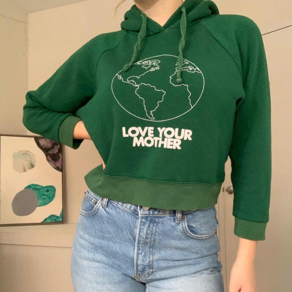 Reformation “Love Your Mother” Crop Sweatshirt